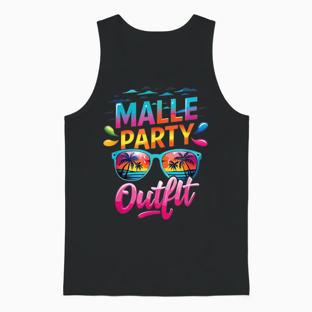Malle Party Group Shirt Mallorca Outfit Women's Men's Party Unisex Tank Top in Black