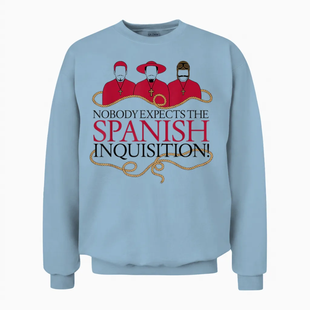 Monty Python Offizielle the Spanish Inquisition Unisex Sweatshirt in Light Blue