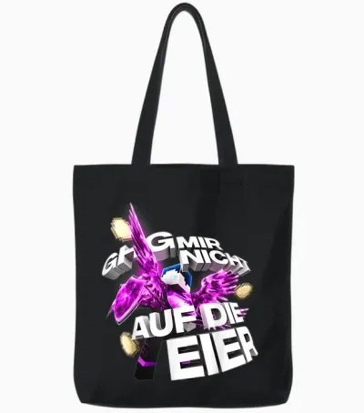 T-Shirt with German Text "bastighg Mir Nicht Auf Die Eiermooig Mies Drauf Nerven" [german Language] Tote Bags - Black
