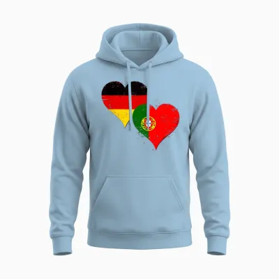 Stolze Deutsch Portugiesisch Mit Deutschland Portugal Flagge Unisex Hoodie - Light Blue