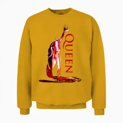 Queen Official Crown Colour T-Shirt, Black Unisex Sweatshirt - Gold