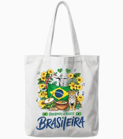 Brasileira Brasileira Flagge Idee Für Frauen Brasilianische Kultur Tote Bags - White