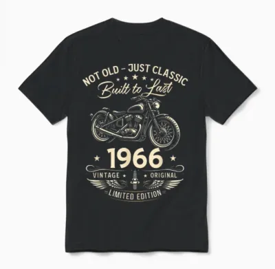 60. Geburtstag Mann Geschenk Motorrad Motorradfahrer 1966 Unisex T-Shirt - Black