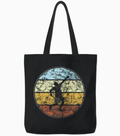 Tennis Retro Tote Bags - Black