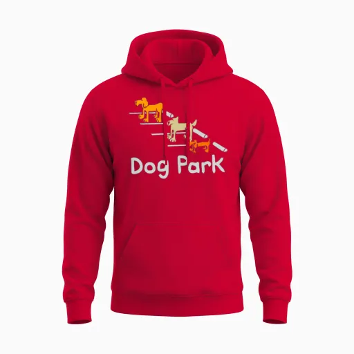Computergear Dog Park Parking Unisex Hoodie in Red