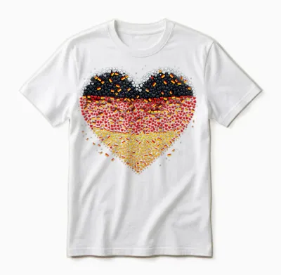 Banner Heart Germany Flag German Fan T-Shirt, Black Unisex T-Shirt - White