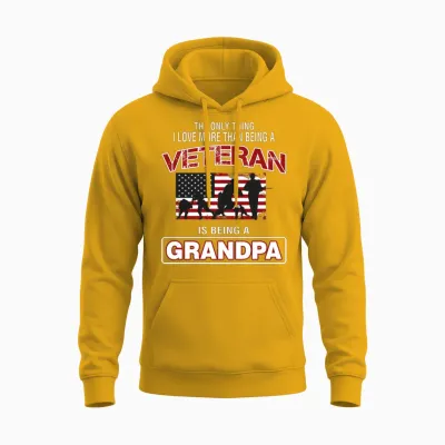 Veteran Is Being a Grandpa Unisex Hoodie - Gold