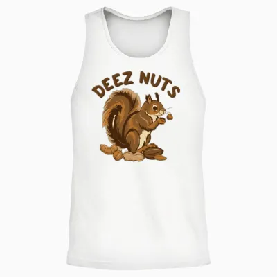 Deez Nuts Retro Unisex Tank Top - White
