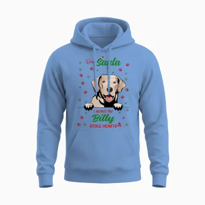 Billy Dog Christmas Dog Breed Unisex Hoodie - Carolina Blue