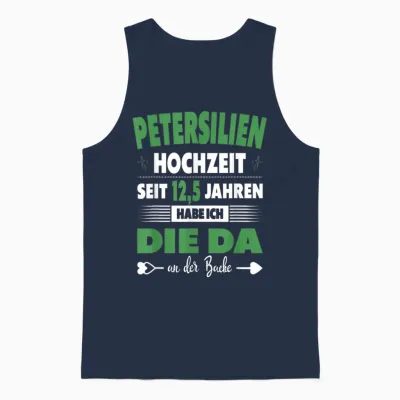 Men's 12.5 Wedding Anniversary Husband 12.5 Years Marriage Parsley Wedding T-Shirt, Black Unisex Tank Top - Navy