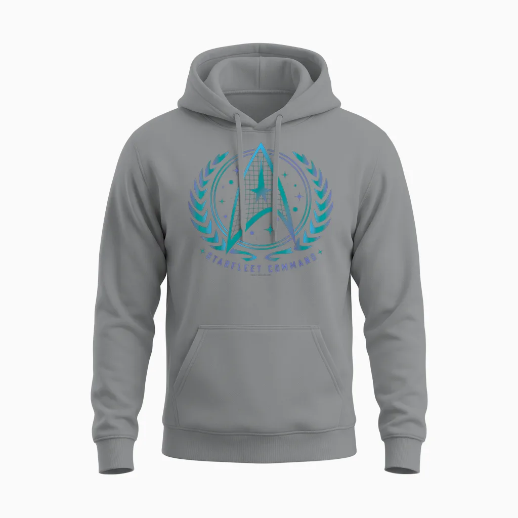 Official Star Trek Starfleet Command Unisex Hoodie in Sport Grey