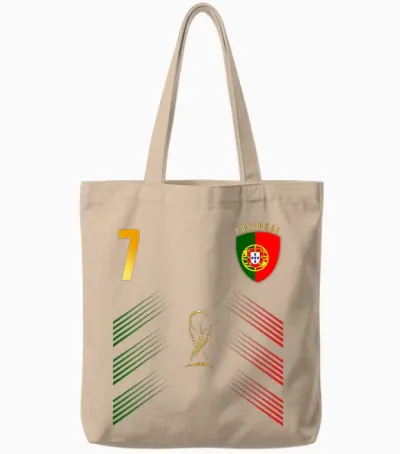 Portugal Flag Portugese Pride Lovers Retro Tote Bags - Natural