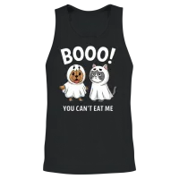 Boo You Can't Eat Me Dogs and Cats Funny Halloween Unisex Tank Top - Black – 2