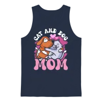 Cat and Dog Mom Cats Lover Dogs Unisex Tank Top - Navy – 1