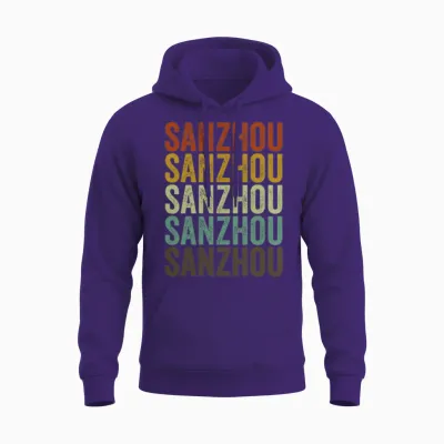 Sanzhou China Retro Vintage Unisex Hoodie - Purple