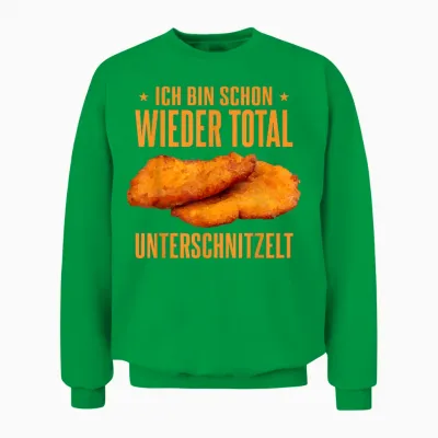 Lustig Deutsches Essen Schnitzel Unterschnitzelt Unisex Sweatshirt - Irish Green