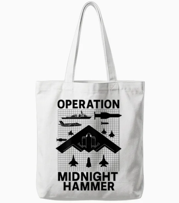 Operation Midnight Hammer Tote Bags in White