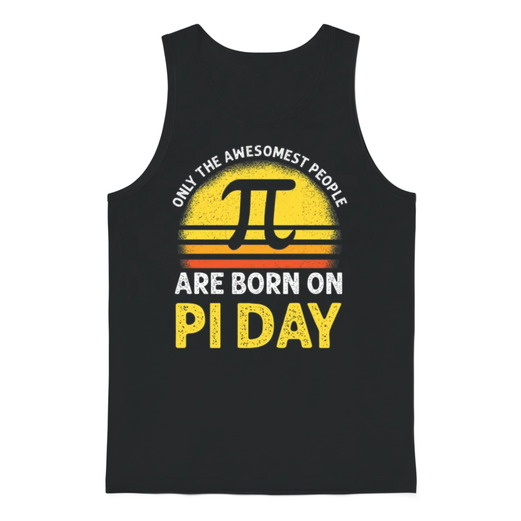Born on Pi Day Birthday Decorations Happy 14 March Unisex Tank Top - Black