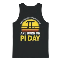 Born on Pi Day Birthday Decorations Happy 14 March Unisex Tank Top - Black – 1