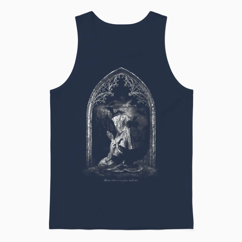 Prayer Polyphy Bible & Scripture Unisex Tank Top in Navy