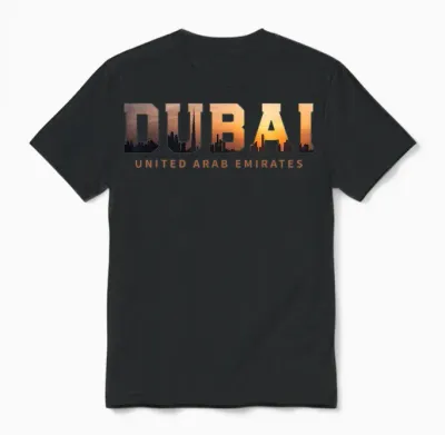 Vintage Dubai United Arab Emirates Iconic Skyline Silhouette Souvenir T-Shirt, Black, S Unisex T-Shirt - Black