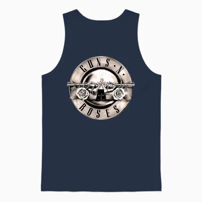 Official Guns N' Roses Vintage Ball Logo Rock Band Music Unisex Tank Top - Navy