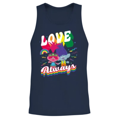 Trolls Love Always Rainbow Colours Unisex Tank Top - Navy