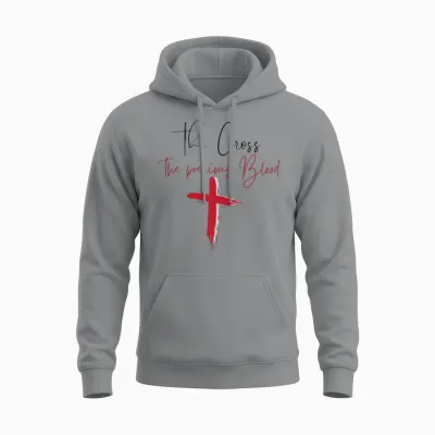 The Cross the Precious Blood| Jesus | God Unisex Hoodie - Sport Grey