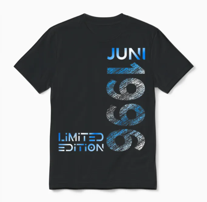 Limited Edition Juni 1996 Mann Frau 30. Geburtstag Unisex T-Shirt in Black