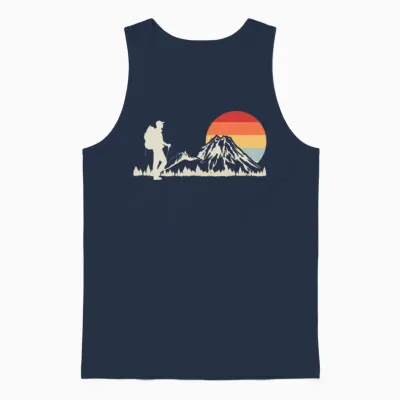 Hiking Retro Unisex Tank Top - Navy