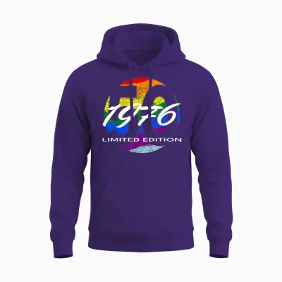 50th Birthday Man Woman 50 Years 1976 Funny Gift Unisex Hoodie - Purple