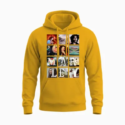Bob Marley Block Bilder Unisex Hoodie - Gold
