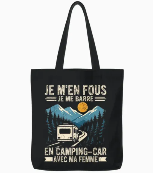 Grandpa Campervan Grandfather's Day - Grandpa Camper Tote Bags - Black