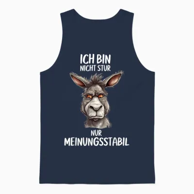 Lustiges Ich Bin Nicht Stur Nur Meinungsstabil Esel Geschenk Unisex Tank Top - Navy