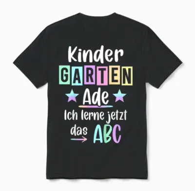 Kinder Kindergarten Ade Kita Abgänger 2026 Kindergarten Abschluss Unisex T-Shirt - Black