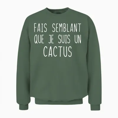 Funny Cactus Costume for Halloween Costume T-Shirt, Green, S Unisex Sweatshirt - Military Green
