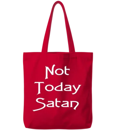Not Today Satan Shirt Women Christian Shirts Gift Tote Bags - Red