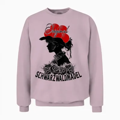 Original Black Forest Girl Roses Black Forest Bollenhut Costume T-Shirt, Gray Unisex Sweatshirt - Light Pink