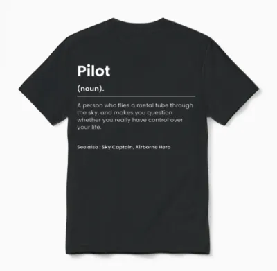 Funny Pilot Unisex T-Shirt - Black