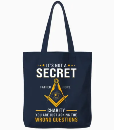 Funny Freemason Masonic Symbol It's Not a Secret Tote Bags - Navy