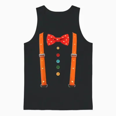 Hosenträger Clown Fliege Lustig Kostüm Karneval Fasching Unisex Tank Top - Black