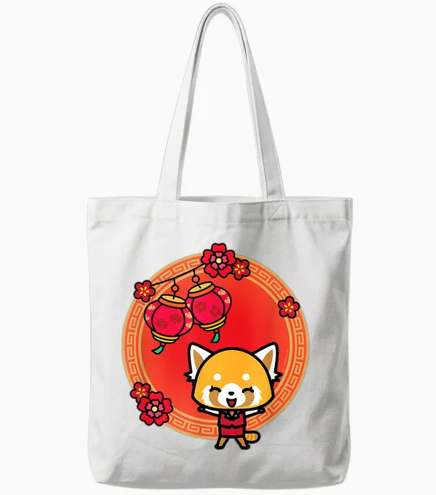 Aggretsuko Lunar New Year Tote Bags in White