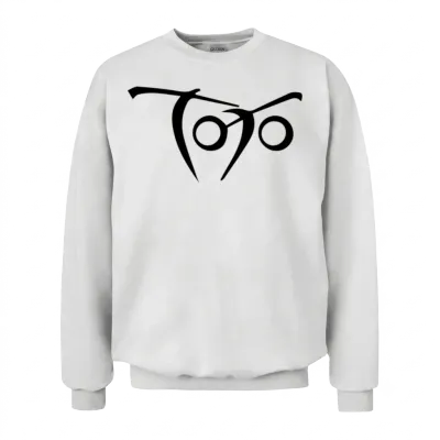 Toto 80s Band Black Logo Unisex Sweatshirt - White