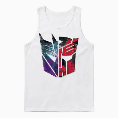Transformers: War for Cybertron Decepticon Autobot Split Unisex Tank Top - White