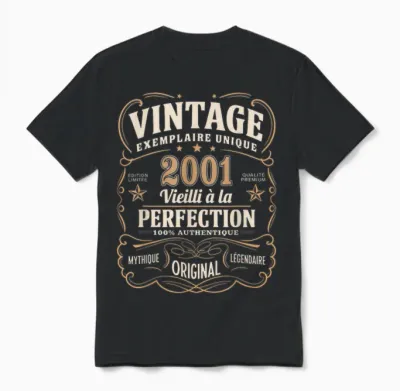24 Years Man 2001 Birthday T Shirt 24 Years Man 2001 T-Shirt, Black, S Unisex T-Shirt - Black