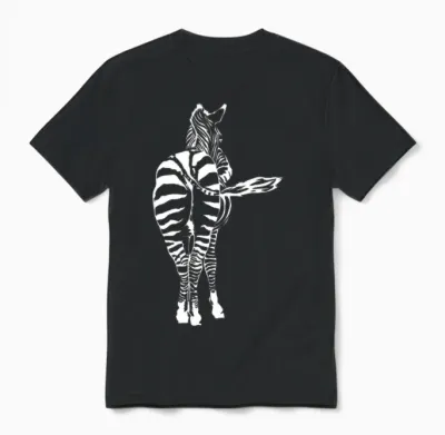 Zebra Butt Afrique Manche Longue Unisex T-Shirt - Black