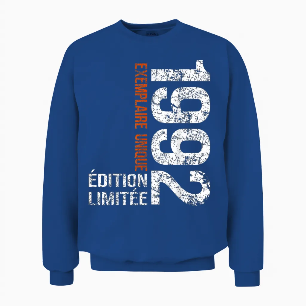 Vintage 1992 Gift 34 Years Man Birthday Humour Unisex Sweatshirt in Royal