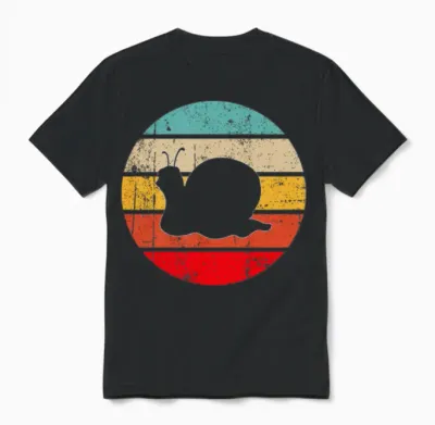 Snail Retro Unisex T-Shirt - Black
