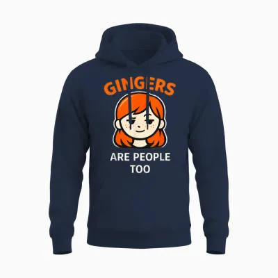 Gingers Are People Too Funny Rousse Humour Unisex Hoodie - Navy