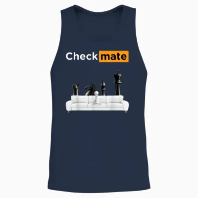 Lustige Pawnografie Checkmate Schach Meme Herren Damen Unisex Tank Top - Navy